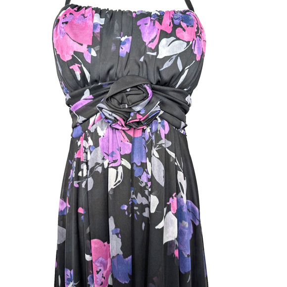 VTG Y2K Babydoll Dark Fairy Whimsigoth Rosette Square Neck Bustier Dress 8 - Picture 2 of 14